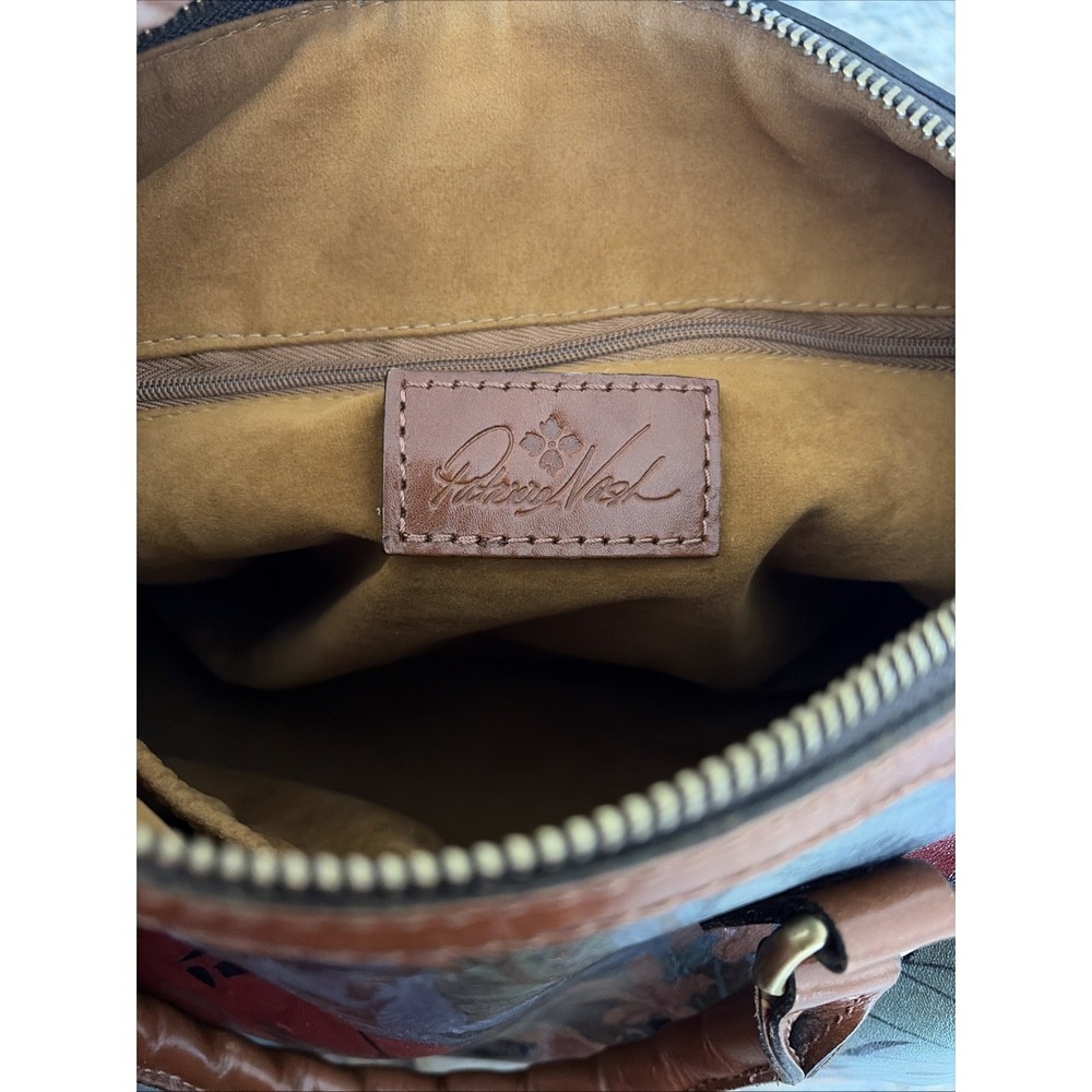 Patricia Nash Floral Satchel Womens Multicolor Botanical Boho Leather Romantic - Picture 8 of 12
